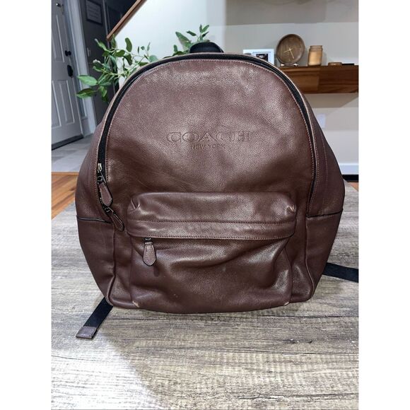 Coach Campus Leather Backpack Dark Brown - Picture 2 of 7